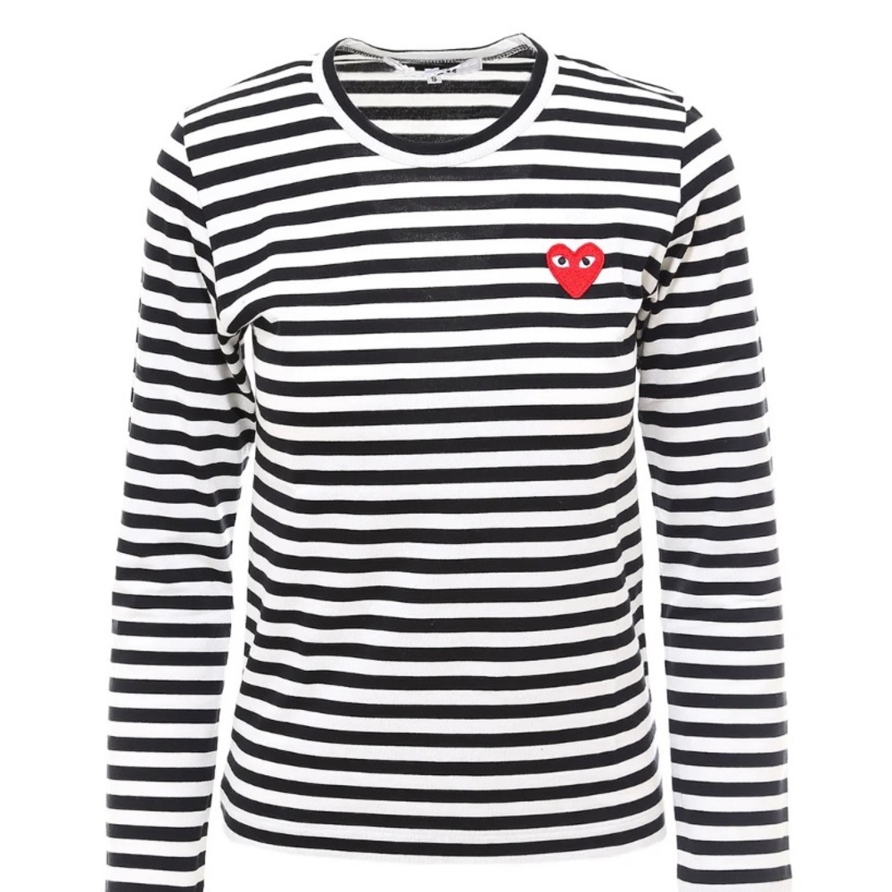 COMME des GARCONS PLAY Black White Stripe Cotton Long Sleeve T-shirt
